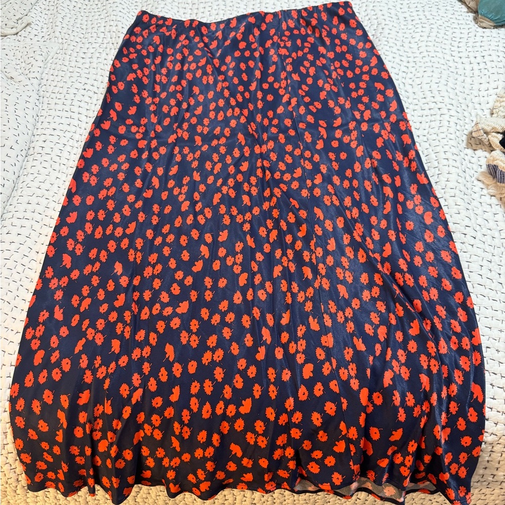Maeve Black and Orange Floral Skirt